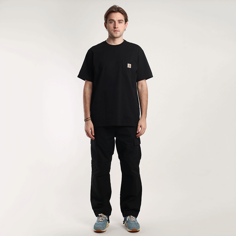 мужская черная футболка Carhartt WIP S/S Pocket T-Shirt I030434-black - цена, описание, фото 5
